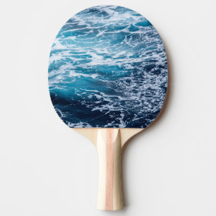 Raquete De Ping Pong Praia de Verão do Oceano Azul de Ondas