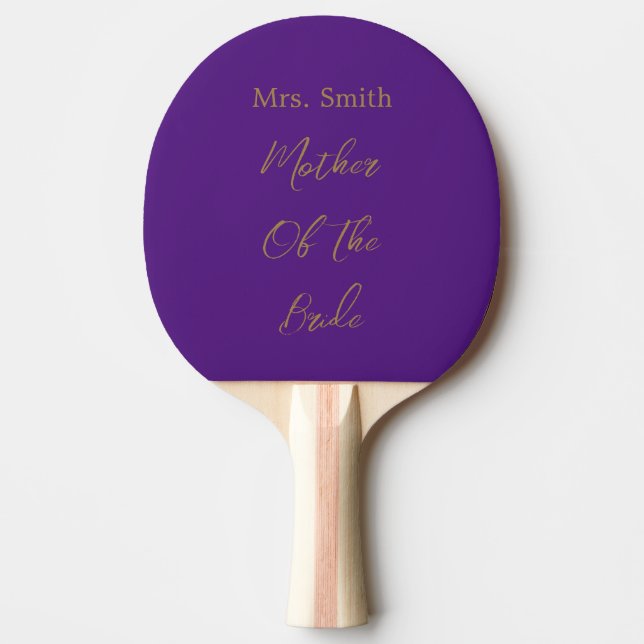 Raquete De Ping Pong Presente de Noiva para a Mãe Dourado Roxo Real (Frente)