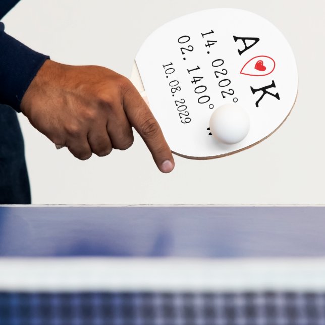 Raquete De Ping Pong Presente do Dia dos Namorados com Coordenadas Pers (Insitu)