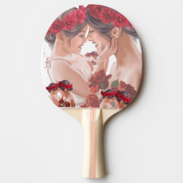 Raquete De Ping Pong Presente Personalizado Floral Comovente