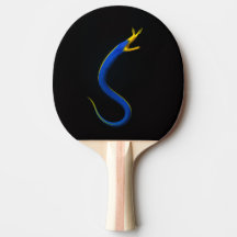 Raquete de ping pong preta 4 Luxe, enguia Blue Rib
