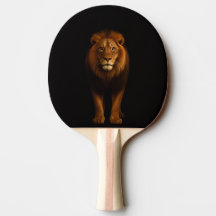 Raquete de ping pong preta 4 Luxe, Leão Majestoso
