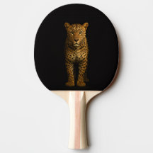Raquete de ping pong preta 4 Luxe, Majestic Leopar