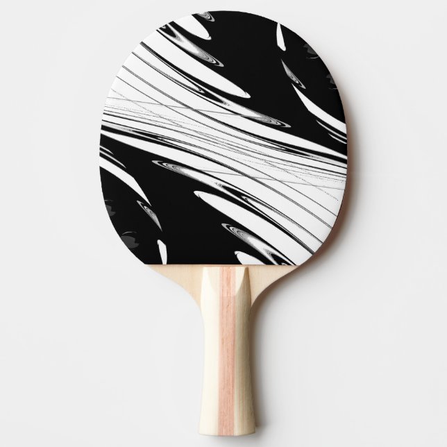 Raquete De Ping Pong Preto e Branco Moderno (Frente)