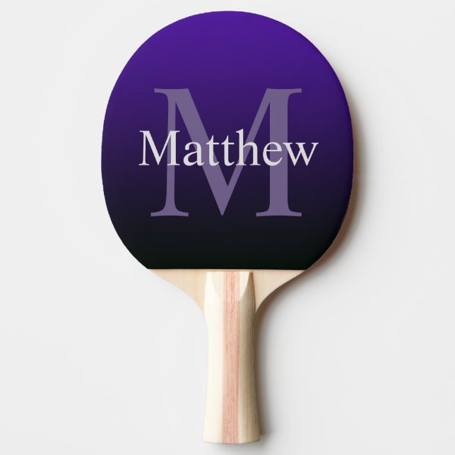 Raquete De Ping Pong Preto roxo personalizado (Frente)