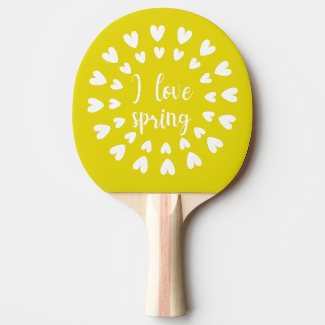 Raquete De Ping Pong Primavera Amor, Pequenos Corações (Frente)