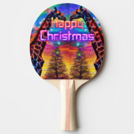 Raquete De Ping Pong Primeiro Natal - Cotovelo Colorido África Girafa