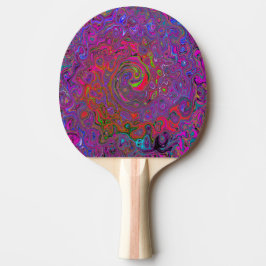 Raquete De Ping Pong Psicodélico Groovy Magenta Retro Líquido