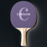 Raquete De Ping Pong Púrpura inicial clássica simples moderna<br><div class="desc">Paddle Pong Ping Pong Púrpura Púrpura,  Clássico Simples Moderno,  apresentando um tipo moderno e um monograma ousado.</div>