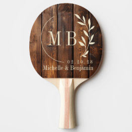 Raquete De Ping Pong Quadros de Manchas de Verniz Folha de Casamento Mo
