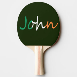 Raquete De Ping Pong Qualquer nome sobreposto no Irish Flag ppcnt