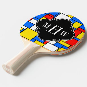 Raquete De Ping Pong Quatrefoil Quatrefoil Amarelo Amarelo Vermelho Mon