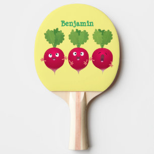 Raquete De Ping Pong Rabanetes cúbicos cantando legumes trio