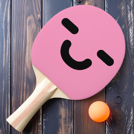 Raquete De Ping Pong Raca de Ping Pong Rosa Claro Cara Sorriso Satisfei