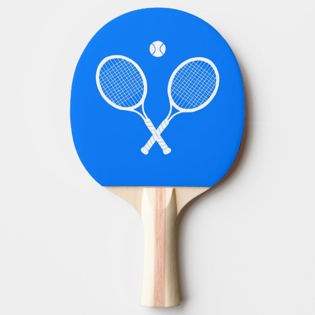 Raquete De Ping Pong Rackets brancos Tênis Azul (Frente)