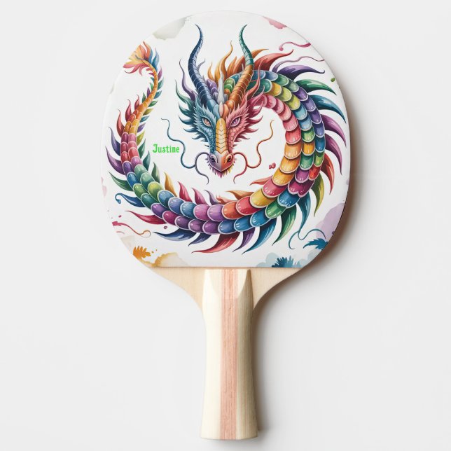 Raquete De Ping Pong Rainbow Dragon Personalized (Frente)