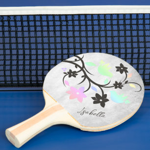 Raquete De Ping Pong Rainbow Pastel Lovebird Personalizado
