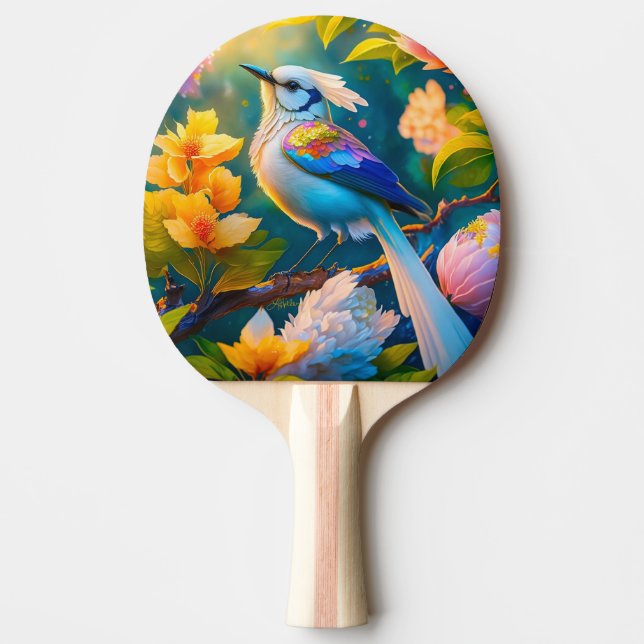 Raquete De Ping Pong Rainbow Winged Jay Fantasy Bird (Frente)