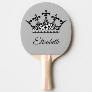 Raquete De Ping Pong Rainha coroa floral branca e bela colheita