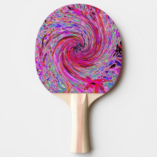 Raquete De Ping Pong Raio Floral legal, Rosa Quente e Vermelho, para Re (Frente)