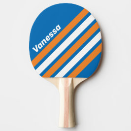 Raquete De Ping Pong Rajada de Listras Anguladas Vintage da Nova Amster