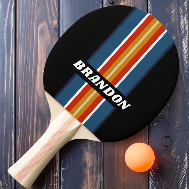 Raquete De Ping Pong Rali do Arco-Íris de Íce Retroativo com Nome (Criador carregado)