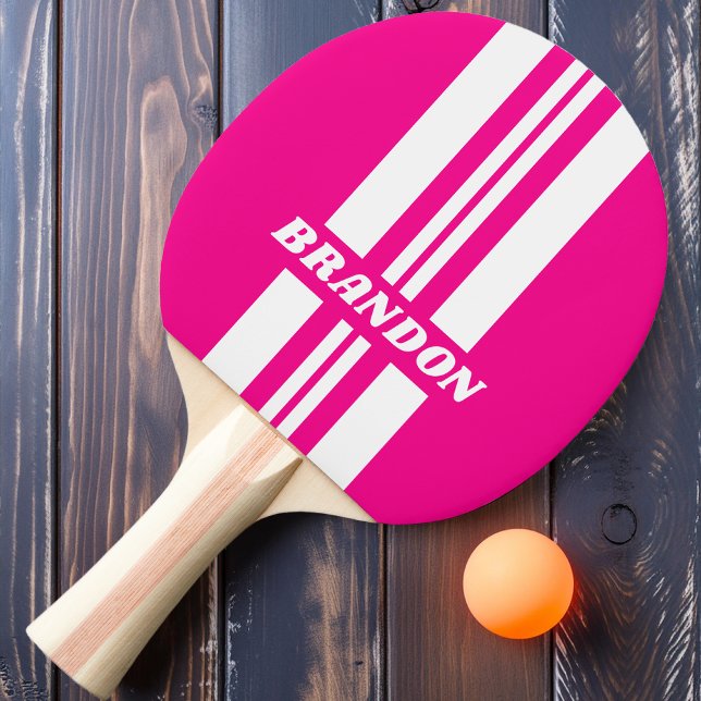 Raquete De Ping Pong Rali dupla rosa-retrorativa Lollipop com nome (Criador carregado)