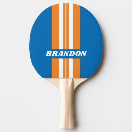Raquete De Ping Pong Rally Stripe Vintage da Nova Amsterdã com Nome