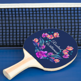 Raquete De Ping Pong Ramalhete de Orquídea Vibrante Personalize com Nom
