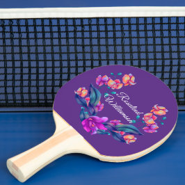Raquete De Ping Pong Ramalhete de Orquídea Vibrante Personalize com Nom