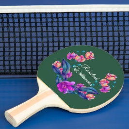 Raquete De Ping Pong Ramalhete de Orquídea Vibrante Personalize com Nom