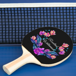 Raquete De Ping Pong Ramalhete de Orquídea Vibrante Personalize com Nom