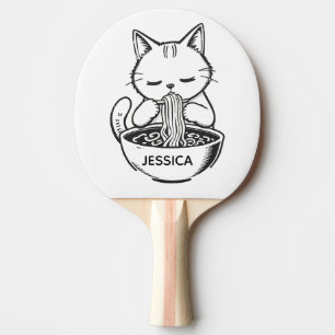Raquete De Ping Pong Ramen Cat – Incrível Anime Kawaii Personalizado