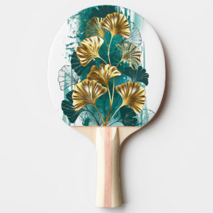 Raquete De Ping Pong Ramificação com Ouro deixa Ginko Biloba