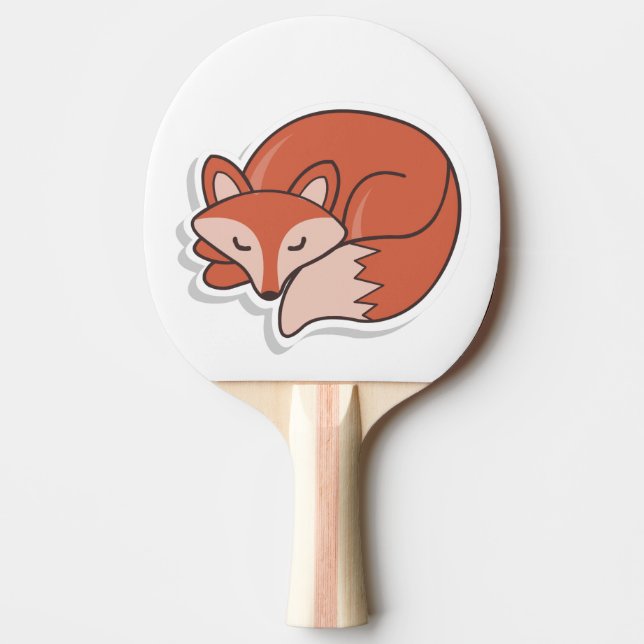 Raquete De Ping Pong Raposa Dormindo (Frente)