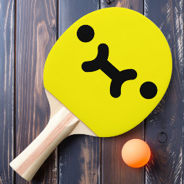 Raquete De Ping Pong Raque de Ping Pong Amarela com Carinha Emburrada F