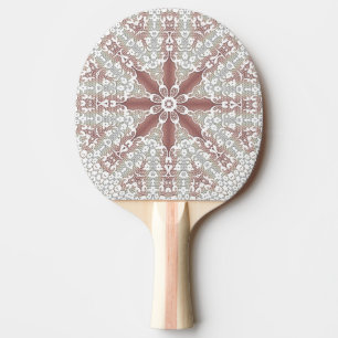 Raquete De Ping Pong Raque de Ping Pong Floral de Renda Branca Elegante