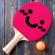 Raque de Ping Pong Rosa Carinha Sorridente Fofa