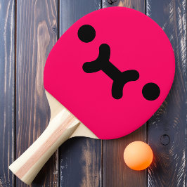 Raquete De Ping Pong Raque de Ping Pong Rosa com Rosto Emburrado Fofo
