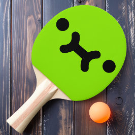 Raquete De Ping Pong Raque de Ping Pong Verde com Carinha Emburrada Fof