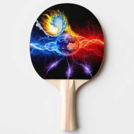 Raquete De Ping Pong raquette planète feu et eau
