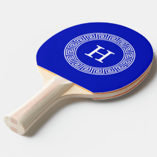 Raquete De Ping Pong Real Azul Wt Chave Grega Rnd Frame Monograma Inici