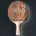 Raquete De Ping Pong Reclaimed Wood Leaf Wedding Monogram<br><div class="desc">Reclaimed Wood Leaf Wedding Monogram Ping Pong Paddle evokes a graceful harmony between nature inspired beauty and romantic celebration, offering a design that feels both serene and captivating. Its gentle, organic aesthetic adds a refined touch to any gathering, making it a memorable accent for weddings, receptions, or intimate moments shared...</div>