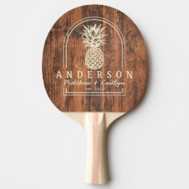 Raquete De Ping Pong Reclaimed Wood Pineapple Wedding Arch&Name