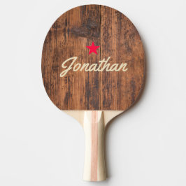 Raquete De Ping Pong Reclaimed Wood Vintage Star Signature