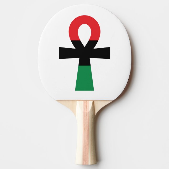 Raquete De Ping Pong Red, Black & Green Ankh (Frente)