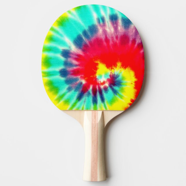 Raquete De Ping Pong Red Rainbow Tie Dye, (Frente)