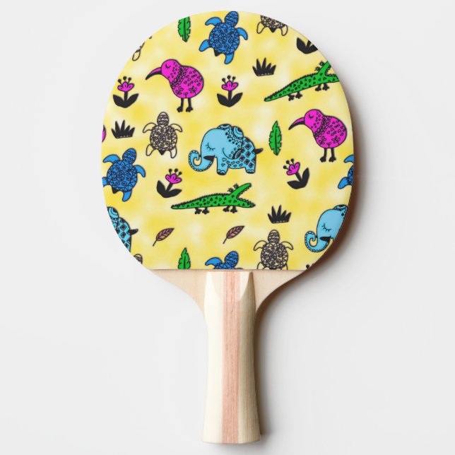 Raquete De Ping Pong Redemoinho de Animais (Verso)