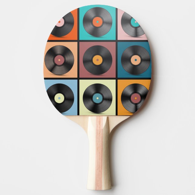 Raquete De Ping Pong Registros de vinilo: conjunto retrô LP. (Frente)