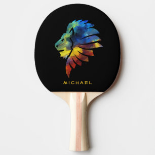 Raquete De Ping Pong Rei da selva, nome de aquarela monograma